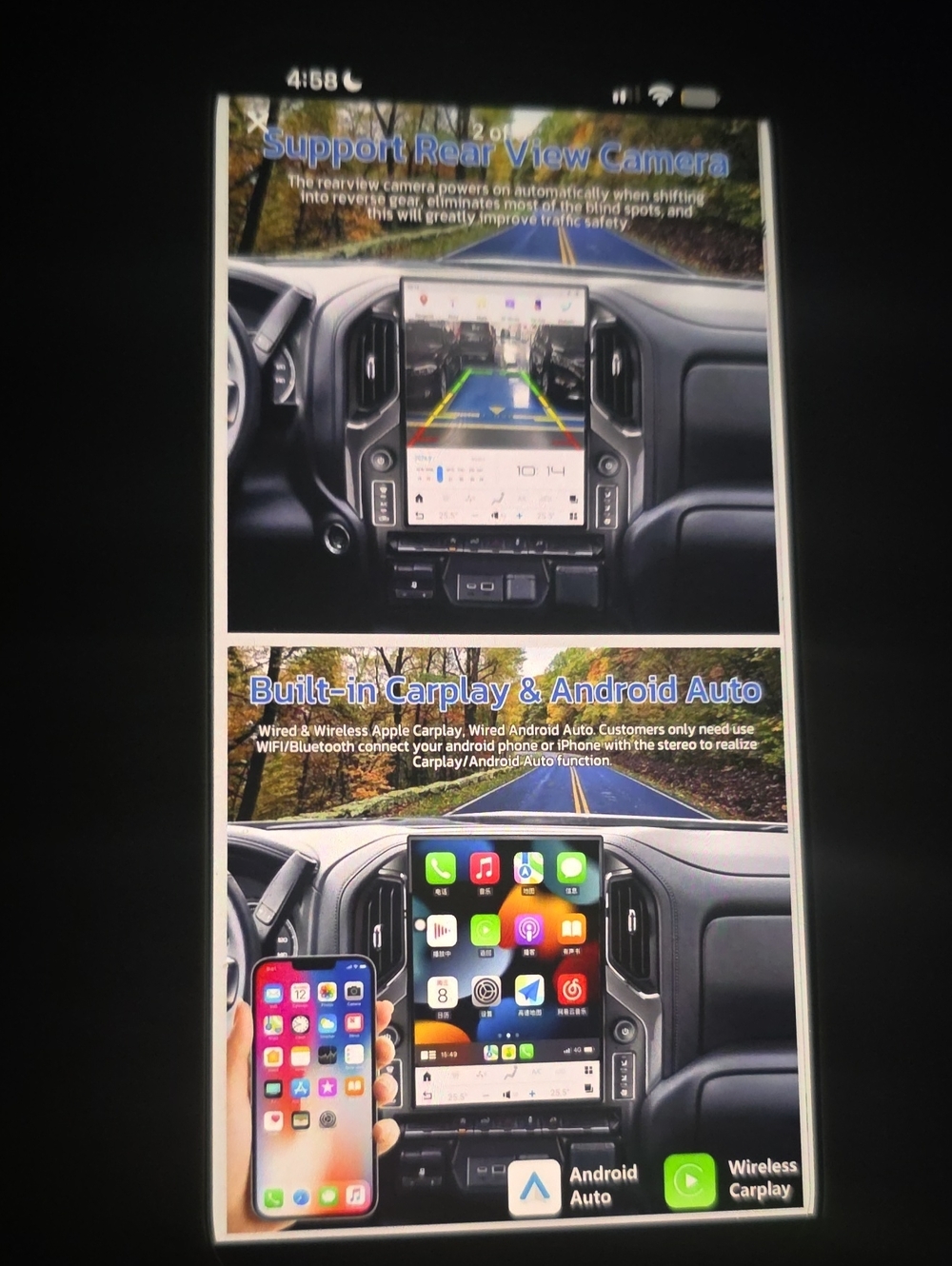 Black Car Multimedia Receiver with CarPlay & Android Auto
